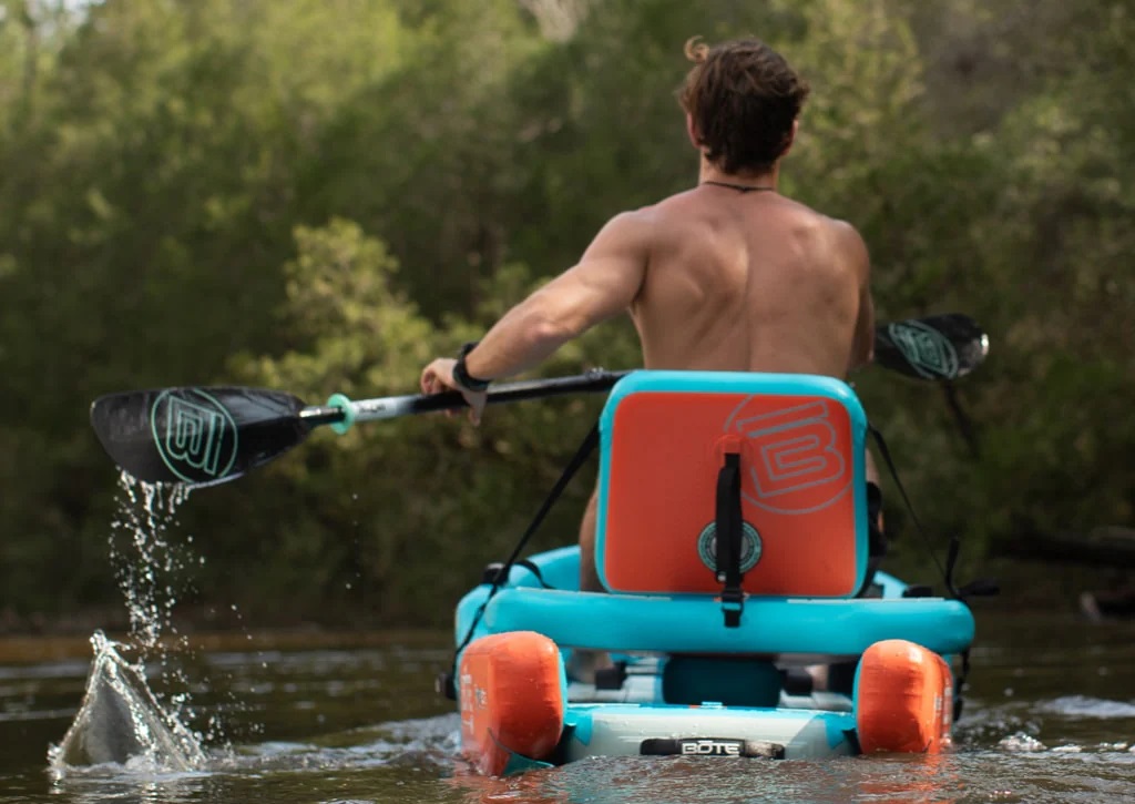 BOTE 5-Piece Adjustable Kayak Paddle - In Use